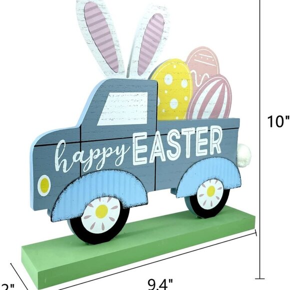 Happy Easter Decor Truck Wooden Decor / BRAND NEW - Picture 6 of 6
